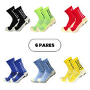 Kit com 6 Meias de Futebol – Meias Esportivas de Algodão Antiderrapantes de Alta Qualidade – Envio Imediato