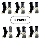 Kit com 6 Meias de Futebol – Meias Esportivas de Algodão Antiderrapantes de Alta Qualidade – Envio Imediato