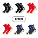 Kit com 6 Meias de Futebol – Meias Esportivas de Algodão Antiderrapantes de Alta Qualidade – Envio Imediato