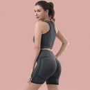 Z & D Lingerie Fitness Set Female Gym And Yoga Shorts High Waist Lift Butt Top Seamless Bojo