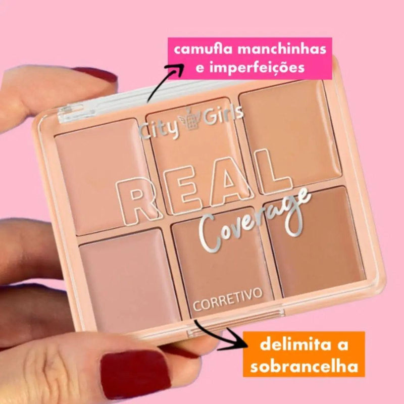 Paleta Corretiva de Cobertura Real 6 Cores - City Girls