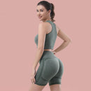 Z & D Lingerie Fitness Set Female Gym And Yoga Shorts High Waist Lift Butt Top Seamless Bojo