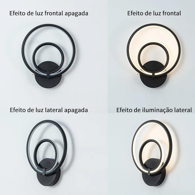Round Wall Lamp, LED Wall Lamp, Decorative Bedside Lamp for Living Room and Bedroom