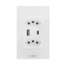 Interruptor Inteligente, compatibilidade com alexa e google home. Wi-Fi Coibeu Touch 2 Teclas + Tomada Integrada (Padrão BR)