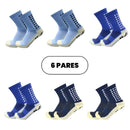 Kit com 6 Meias de Futebol – Meias Esportivas de Algodão Antiderrapantes de Alta Qualidade – Envio Imediato