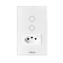 Interruptor Inteligente, compatibilidade com alexa e google home. Wi-Fi Coibeu Touch 2 Teclas + Tomada Integrada (Padrão BR)