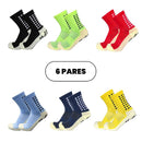 Kit com 6 Meias de Futebol – Meias Esportivas de Algodão Antiderrapantes de Alta Qualidade – Envio Imediato