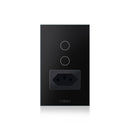 Interruptor Inteligente, compatibilidade com alexa e google home. Wi-Fi Coibeu Touch 2 Teclas + Tomada Integrada (Padrão BR)