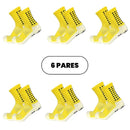 Kit com 6 Meias de Futebol – Meias Esportivas de Algodão Antiderrapantes de Alta Qualidade – Envio Imediato